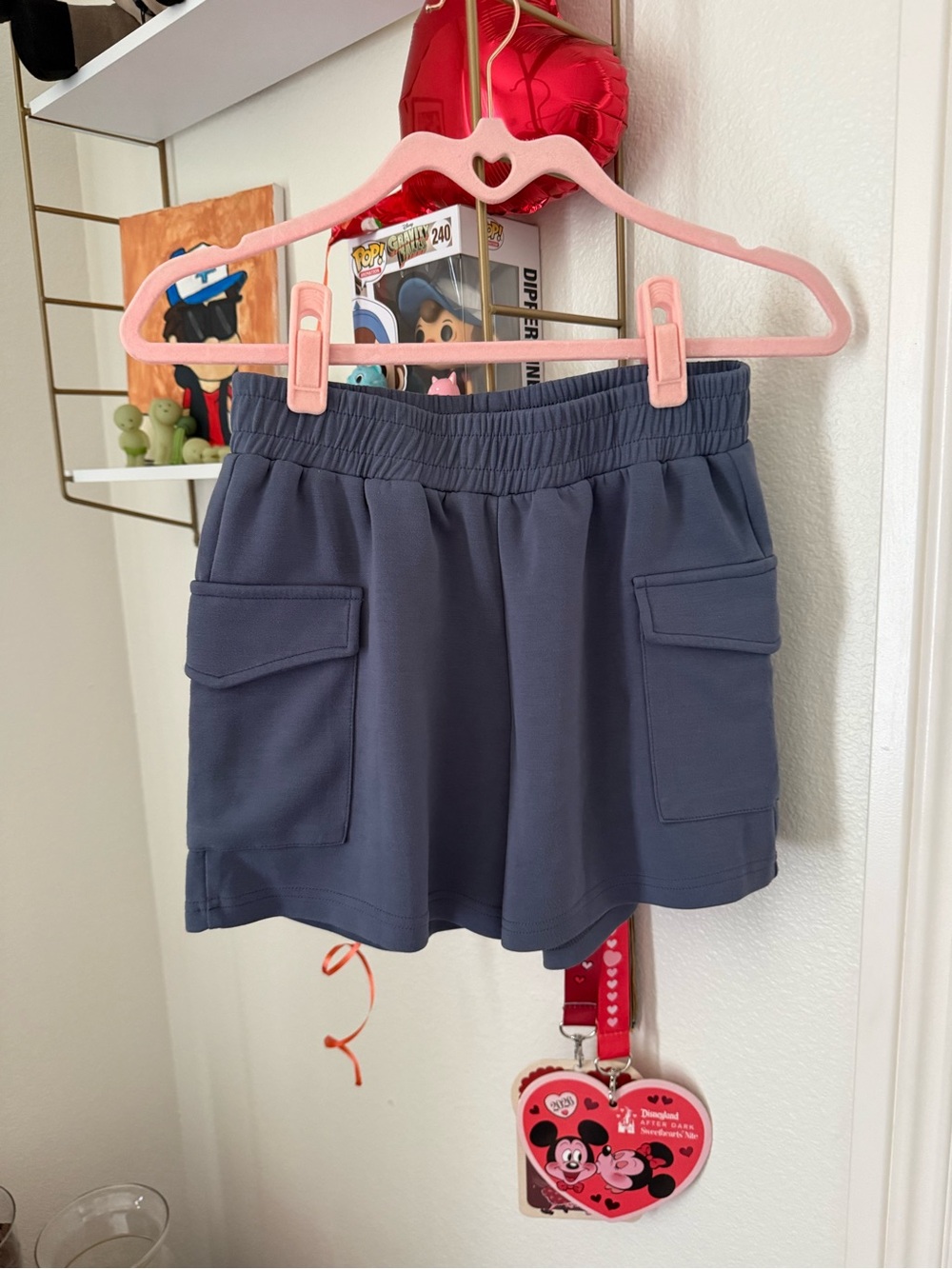 OGL Slate Blue Elastic-Waist Cargo Shorts